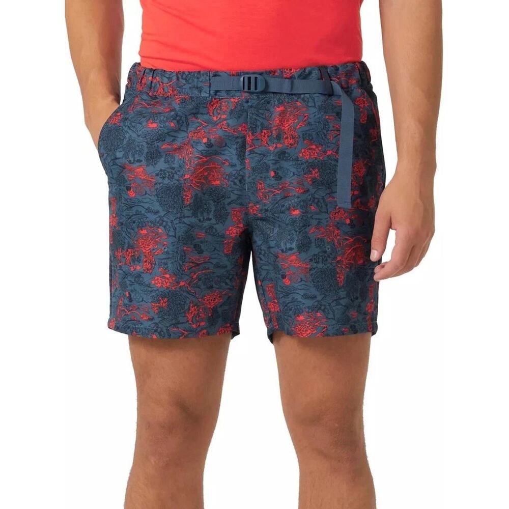Helly Hansen Mens Large Solen Printed 6” Recycled Board Water Shorts Deep Steel